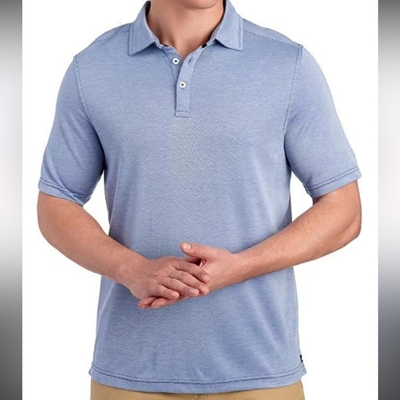 Nat Nast Other - Nat Nast Men's Luxury Cobalt Blue Size Large Short Sleeve Knit Herringbone Polo